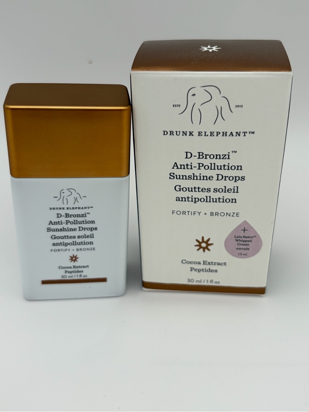 Drunk Elephant D-Bronzi Sunshine Drops — White & Gold